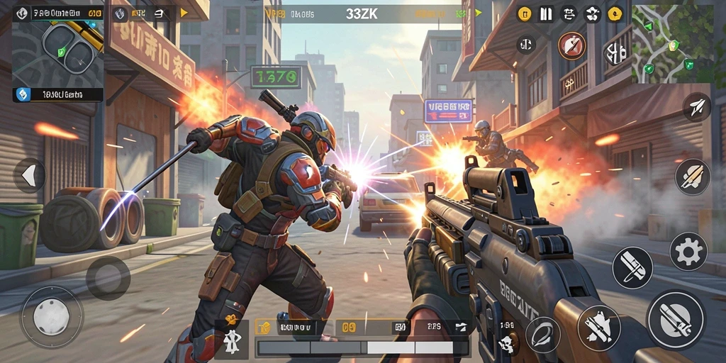 Screenshot 33ZK menampilkan serunya pertarungan TPS.