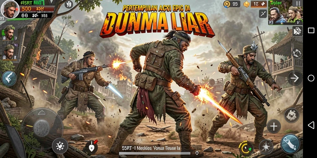 Tampilan menarik dari gameplay seru 55RT yang penuh aksi.