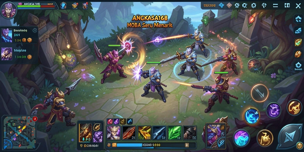Gameplay seru dan intens di ANGKASA168 yang menampilkan pertarungan tim.