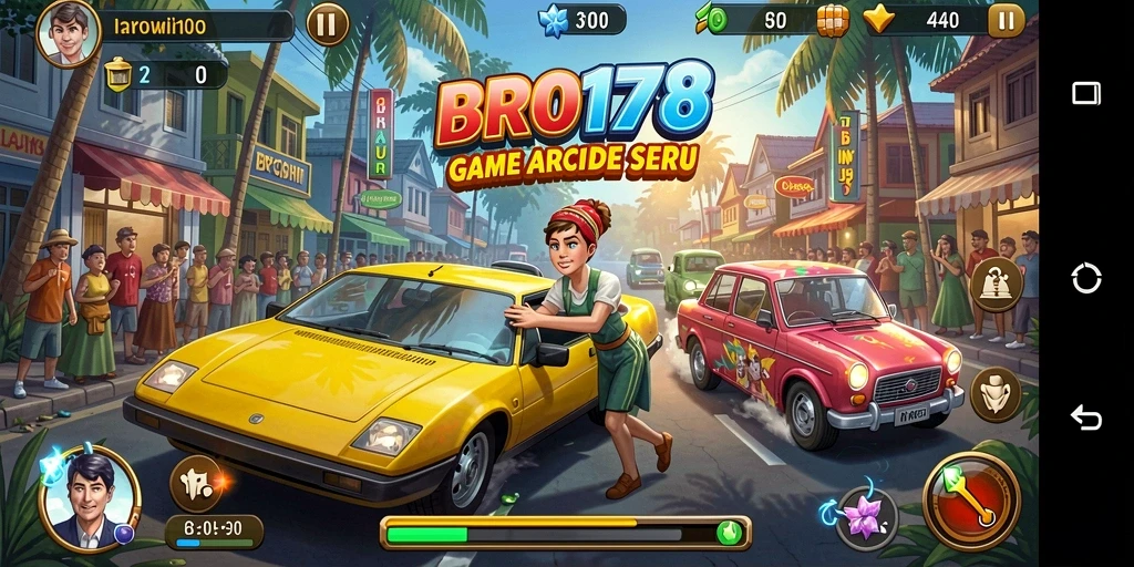 Tangkapan layar BRO178 menampilkan aksi seru game Arcade dengan karakter yang beragam.