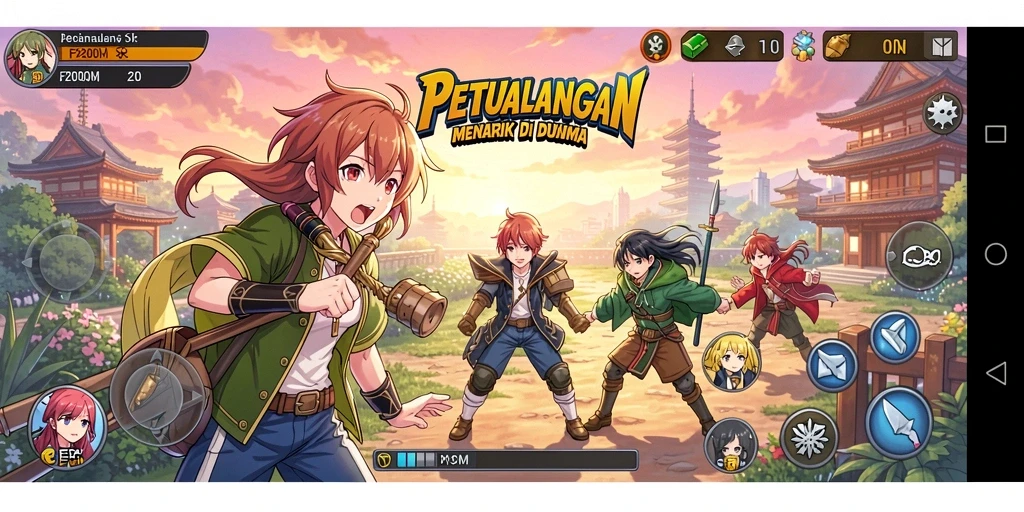 Gameplay seru F200M dengan karakter anime yang menawan.