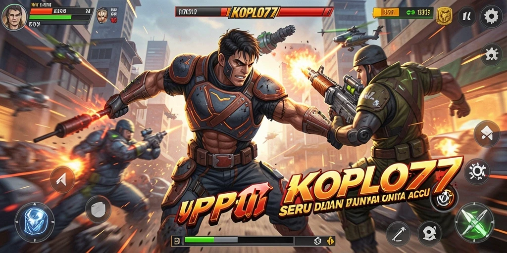 Screenshot gameplay KOPLO77 dengan aksi pertarungan yang mendebarkan.