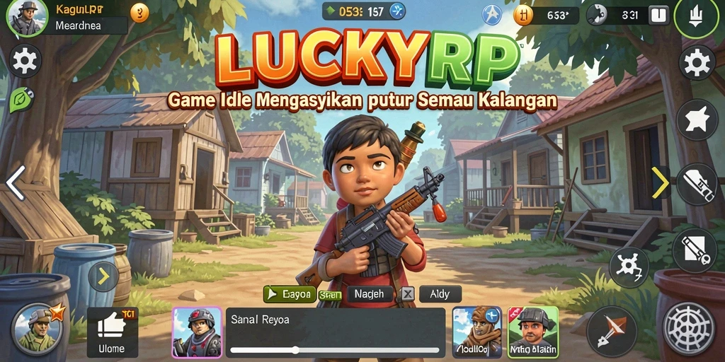 Tampilan gameplay LUCKYRP yang menakjubkan dalam mode Idle.