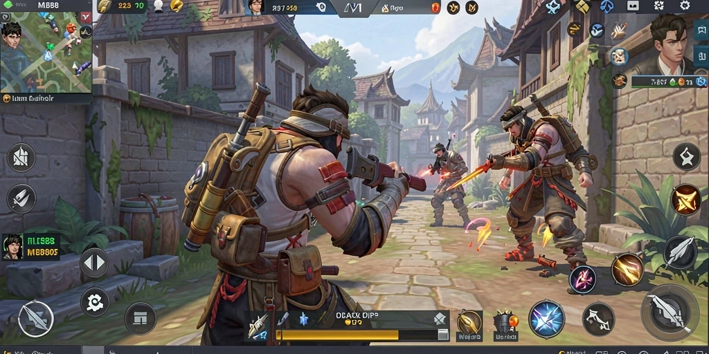 Tampilan seru gameplay MLBB8 dalam aksi pertempuran TPS.