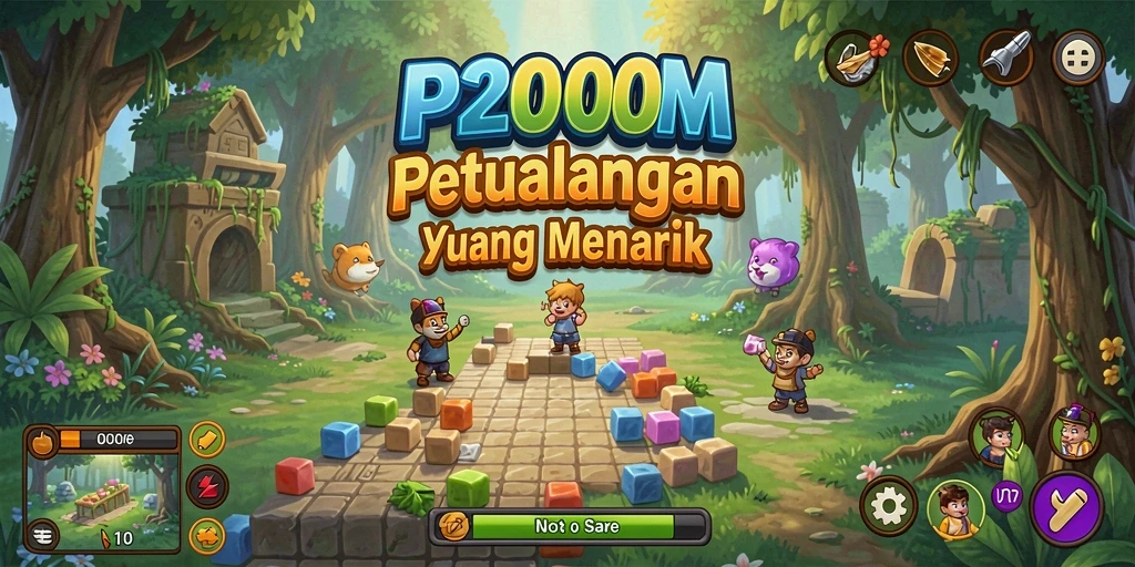 Tampilan gameplay P200M yang penuh warna dan menantang.