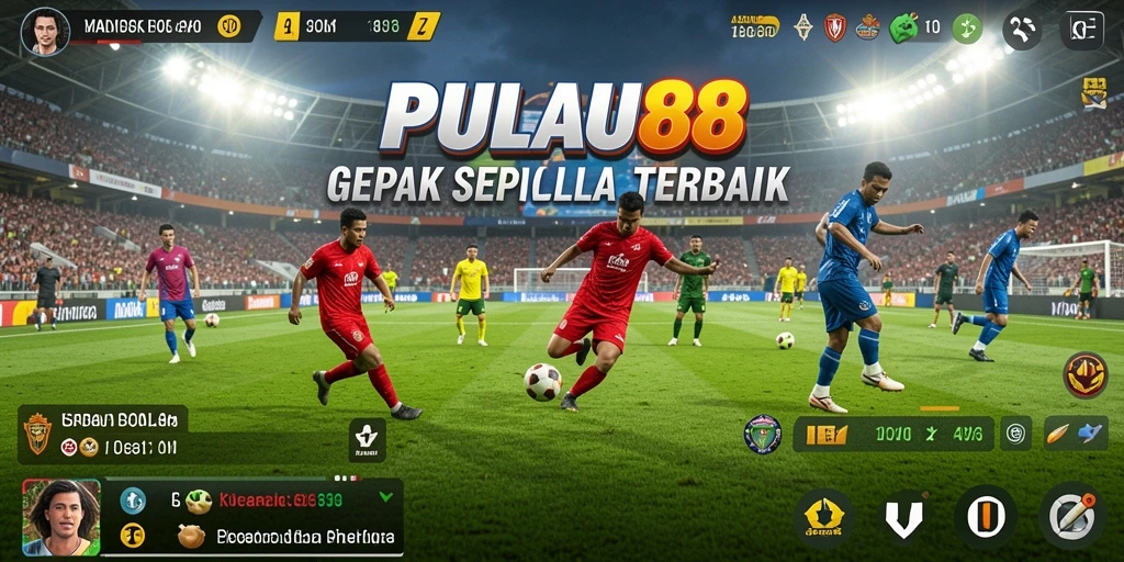 Tampilan screenshot gameplay PULAU88 dengan aksi seru di lapangan sepak bola.