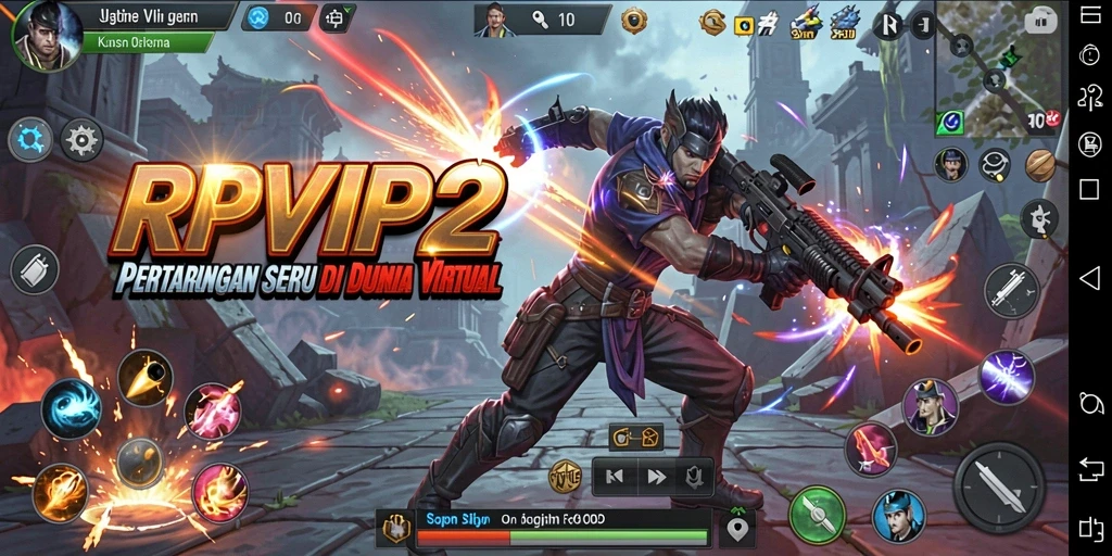 Screenshot menampilkan aksi pertarungan intens di RPVIP2.