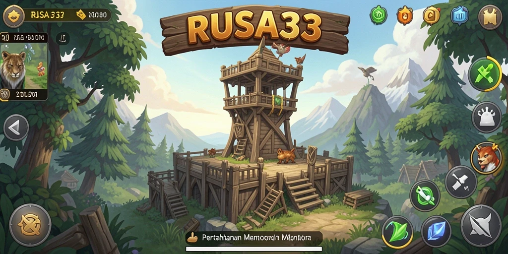Screenshot gameplay RUSA33 menampilkan menara yang siap melawan gelombang musuh.