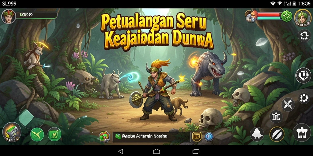 Gameplay SL999 yang mendebarkan dengan dunia petualangan penuh warna.