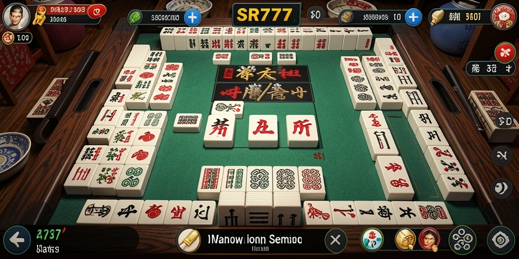 Screenshot gameplay Mahjong SR777 yang mendebarkan.