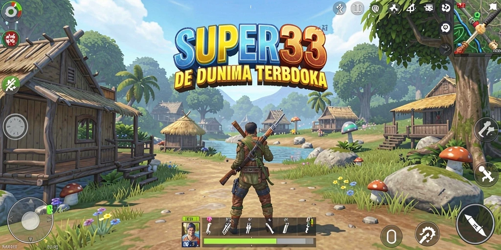 Tangkapan layar gameplay <strong>SUPER33</strong> di dunia terbuka yang menakjubkan.