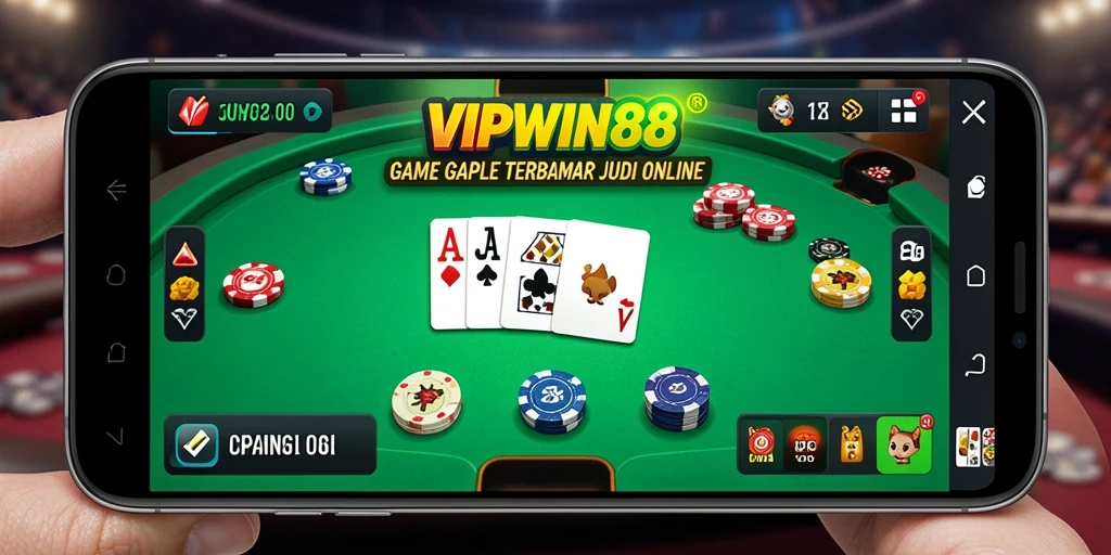 Screenshot VIPWIN88 menampilkan gameplay seru permainan Gaple.